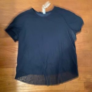 Dark Green/Blue Cropped Lululemon Shirt, Size 8